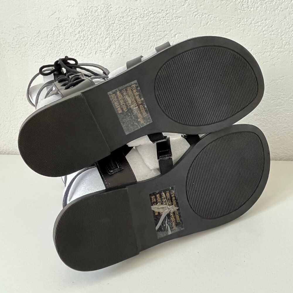 New Torrid Black Cage Laceup Gladiator Sandal - Size 8WW - Picture 8 of 9